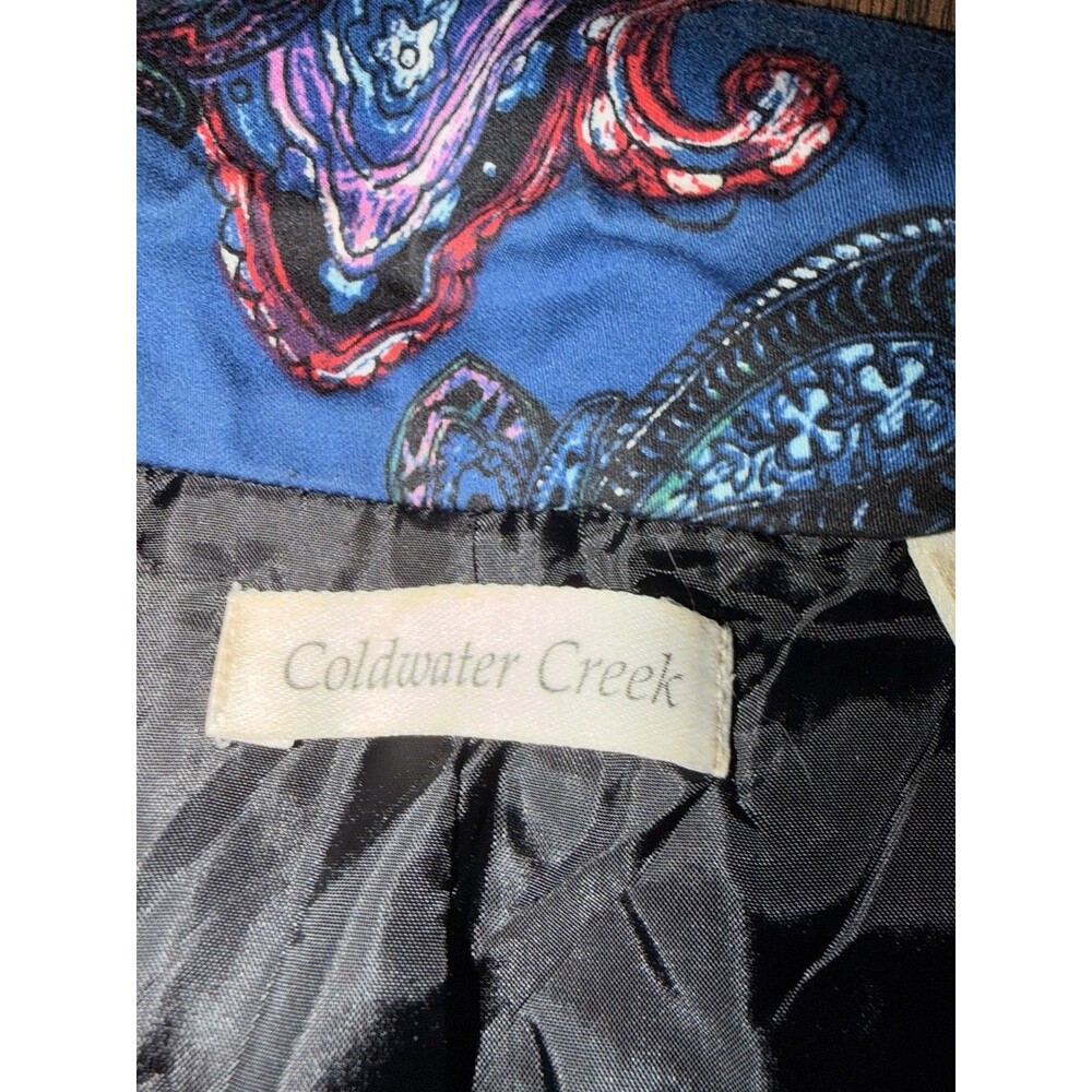 Coldwater Creek Womens Size 12 3 Button Paisley Long Sleeve Cotton Blend Blazer - Picture 8 of 10